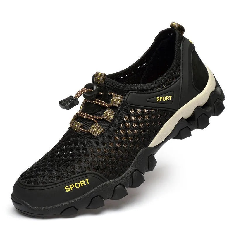 YF Spring New Breathable  High-Top Job Shoes Men's Trendy All-Match Black Leather Shoes Casual Men's Board   Shoes