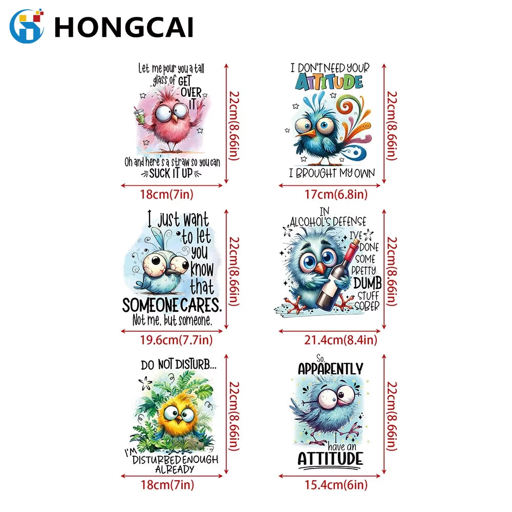 Hongcai Wholesale PET Fabric Heat Transfer Printing Stickers Plastisol T-Shirt Clothing Heat Press Stickers for T-Shirt