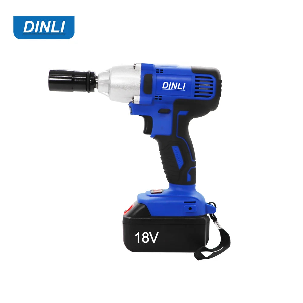 18V Cordless Lithium Impact Wrench Power Drill for Car Repair with Brush Motor Tool for Efficient Work