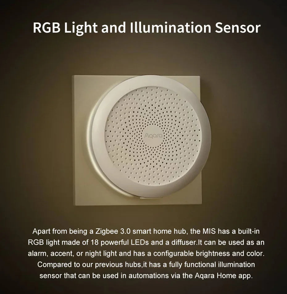 Aqara Smart Home M1S Hub Smart Gateway M1S 2.4G WIFI ZigBee 3.0 RGB E1 Hub Gateway Night Light For Apple Homekit and xiaomi Home