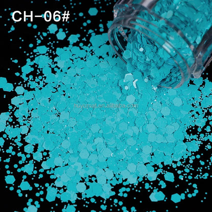 Bulk KG Bag Holographic Macaron Glitters Solvent Resistant Polyester Chunky Glitter for Resin Craft Tumbler Snowglobe
