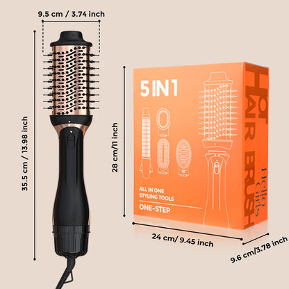 New Design Hot Air Brush 1200W 5 in 1 One Step Blow Dryer Comb Styler Electric Hair Dryer Volumizer Household & Hotel Use