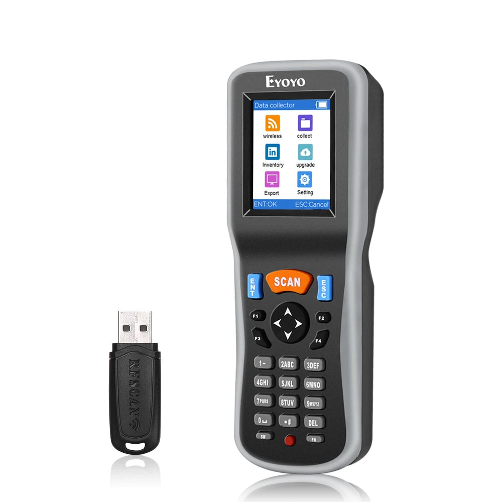 Eyoyo 1D Wireless Barcode Scanner Handheld Data Collector Inventory Counter Scanner Portable Bar Code Reader For Warehouse