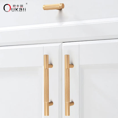 New T Bar Shape Furniture Hardware Supplies Kitchen Gold Cupboard Cabinet Drawer Door Cupboard Knurled  Handles
