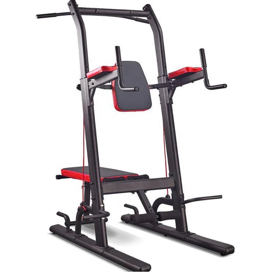 Multifunction Home Gym Exercise Fitness Equipment Pull-Up Bar Dip Station Power Tower With Bench