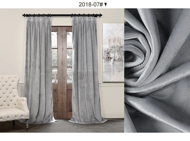 High Shading Velvet Blackout Curtain For Bedroom Insulating Modern Style Windows Living Room Curtain Home Decoration Custom Made