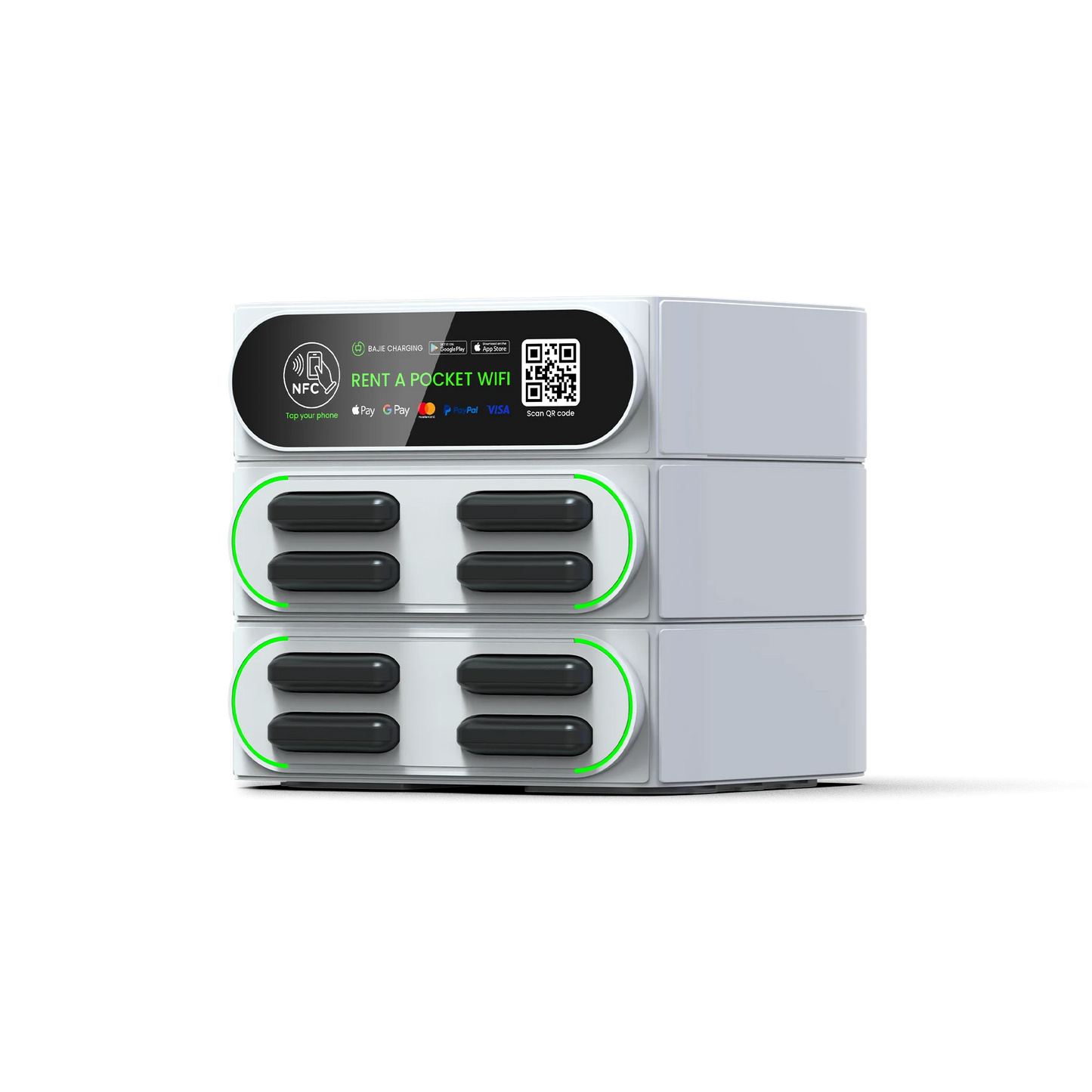 Factory Oem Shared Powerbank Rental Station with Nfc Hire Wireless Power Bank Vending Machine Mieten Bajie Fast Charging
