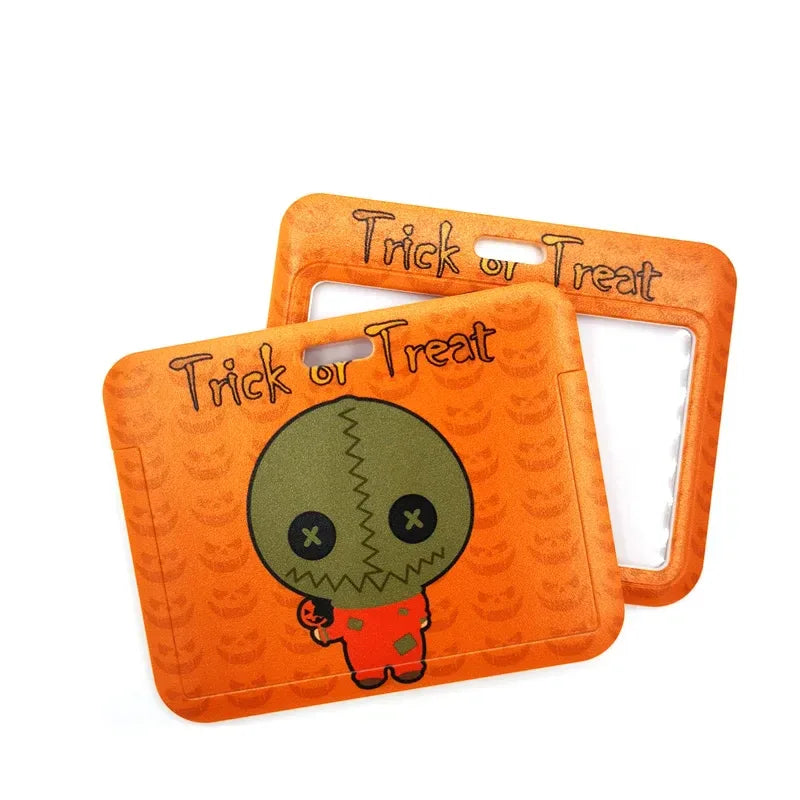 Halloween Trick R Treat Art Cartoon Anime Fashion Lanyards Bus ID Name Work Card Holder Accessories Decorations Kids Gifts