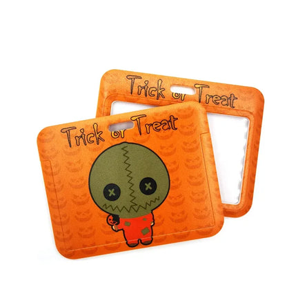 Halloween Trick R Treat Art Cartoon Anime Fashion Lanyards Bus ID Name Work Card Holder Accessories Decorations Kids Gifts