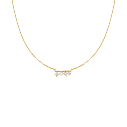 86 YORK Brand Classic Simple Star Pearl Necklace Collarbone Fashion Metal Chain Necklace for Women