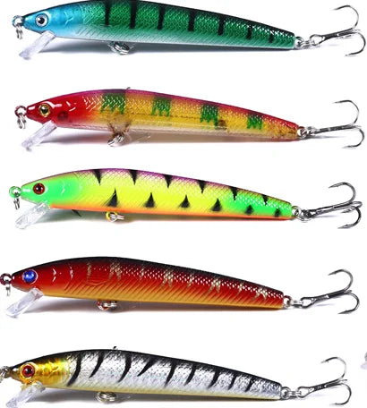 45pcs 30 Pieces Artificial Fishing Bait Sequins Hard Plastic Crankbait Pencil Popper Minnow Fishing Lure Combo