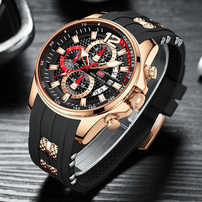 MINIFOCUS Watch Brand Luxury Analog Quartz Sport Men Watches Mens Silicone Waterproof Date Fashion WristWatch Relogio Masculino