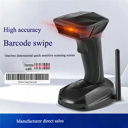 Bluetooth Wireless 2D 1D Barcode Scanner with Base Charging Station for Warehouse Logistics Scanning Mobile POS