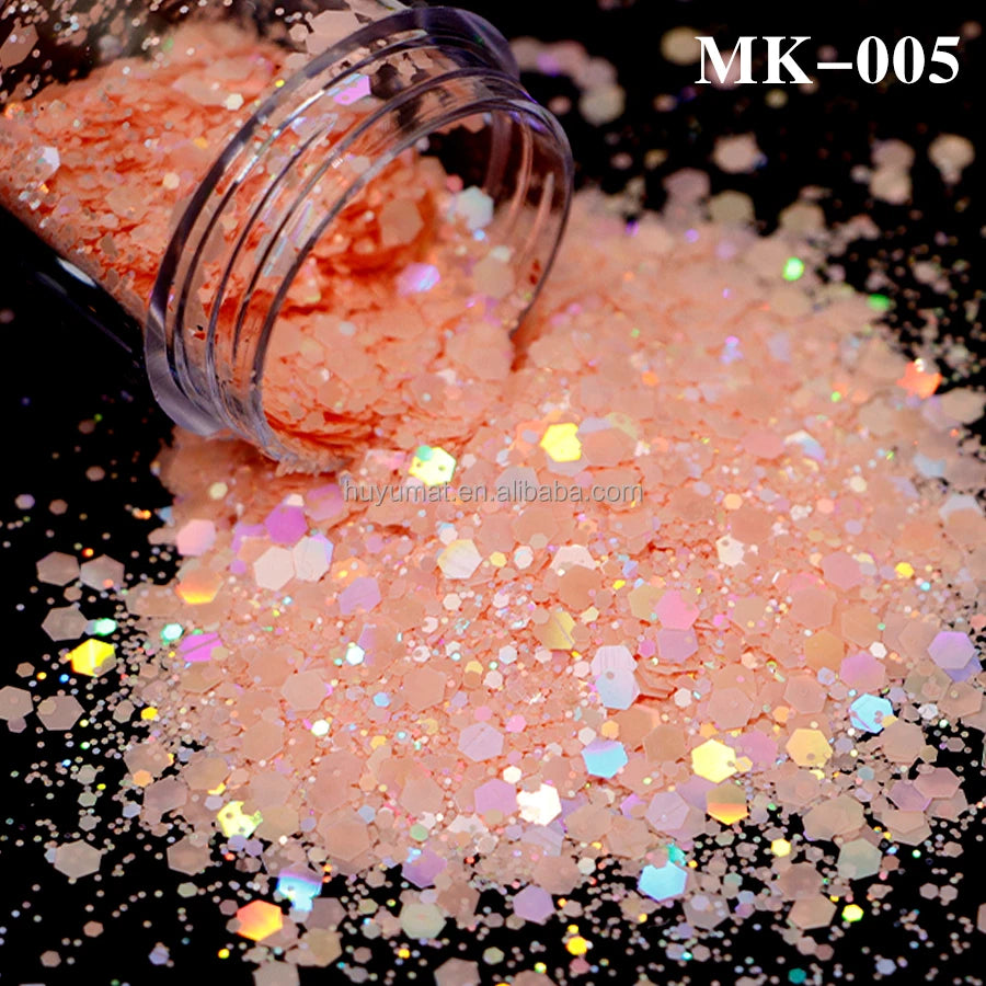 Bulk KG Bag Holographic Macaron Glitters Solvent Resistant Polyester Chunky Glitter for Resin Craft Tumbler Snowglobe