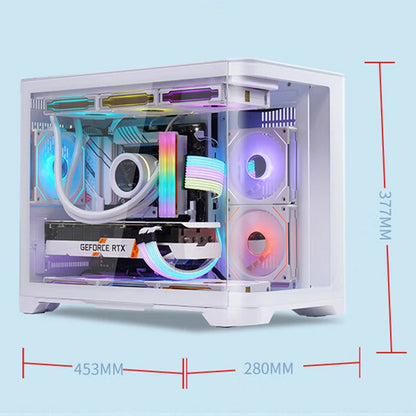 Lovingcool New OEM ODM White RGB Gaming PC CPU Case Mid Tower MATX ITX Curved Glass Gaming Desktop Case With 120mm ARGB Fans