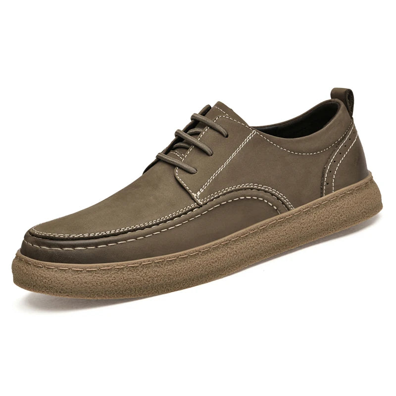 New Wholesale Lace-up Fashion Female Leather Boots for Women 37-46 Big Size Real Cow Skin Boat Shoes Original Famous 2025