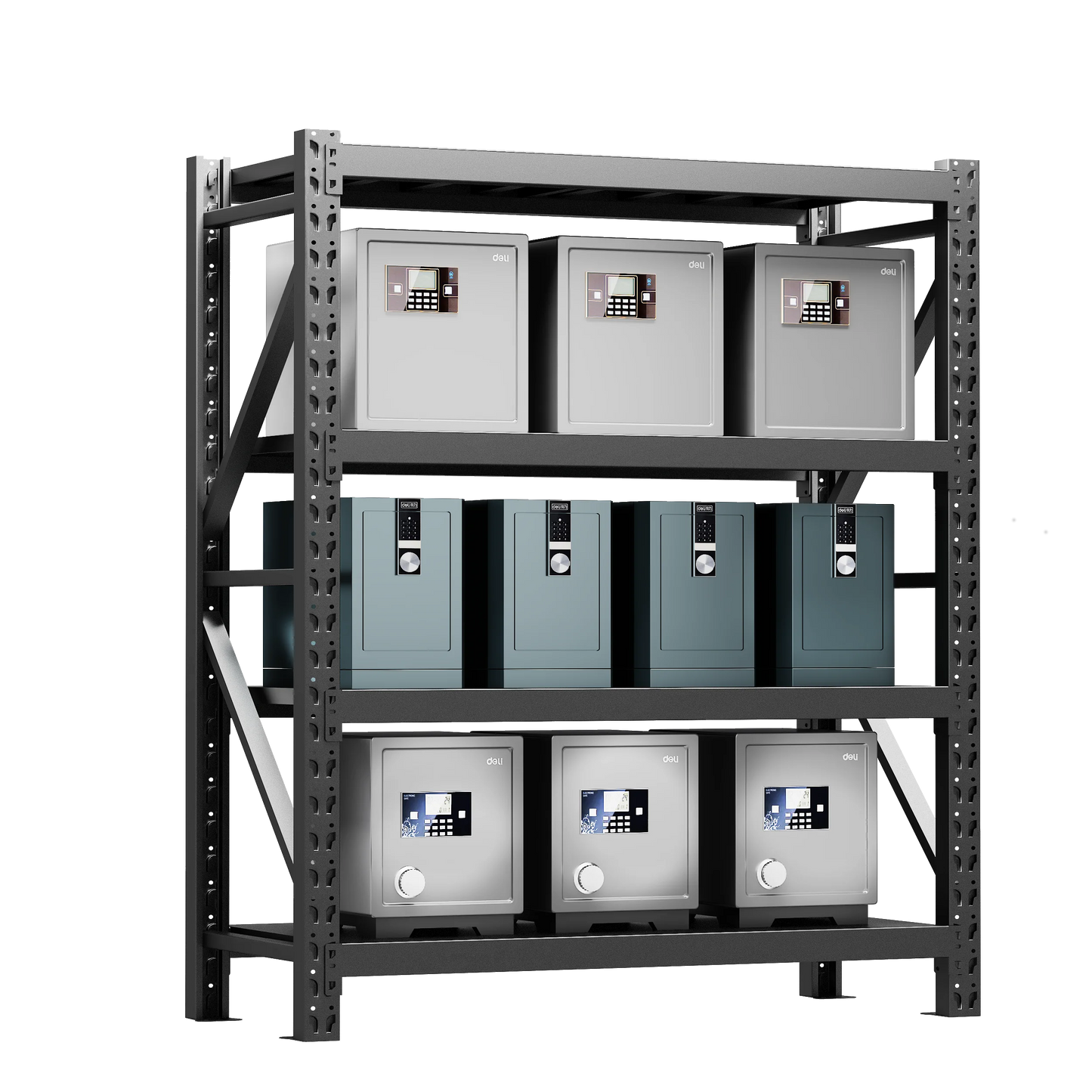 Warehouse Racking 4 Tiers Load Capacity 150kg Adjustable Metal Steel Racking Warehouse Storage Pallet Racking