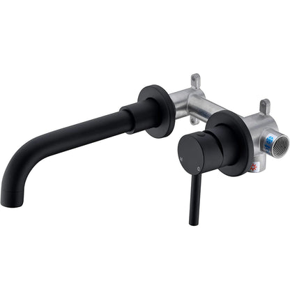 Modern Polished Chrome Single Handle Wall-Mounted Bathroom Faucet with Ceramic Valve Core and Brass Construction