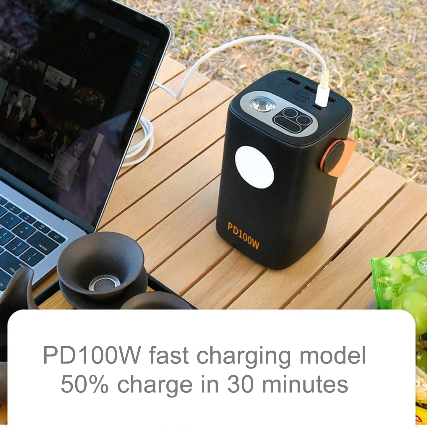Portable 60000mAh PD100W Laptop Charger 2-Way Fast Charging Li-Polymer Battery Power Bank External Battery Laptop Power Station