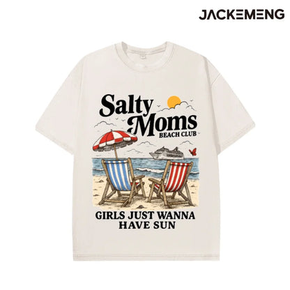 Oversized Vintage Beach Streetwear Print Tshirt USA Stock Wholesale Y2K Casual Tee