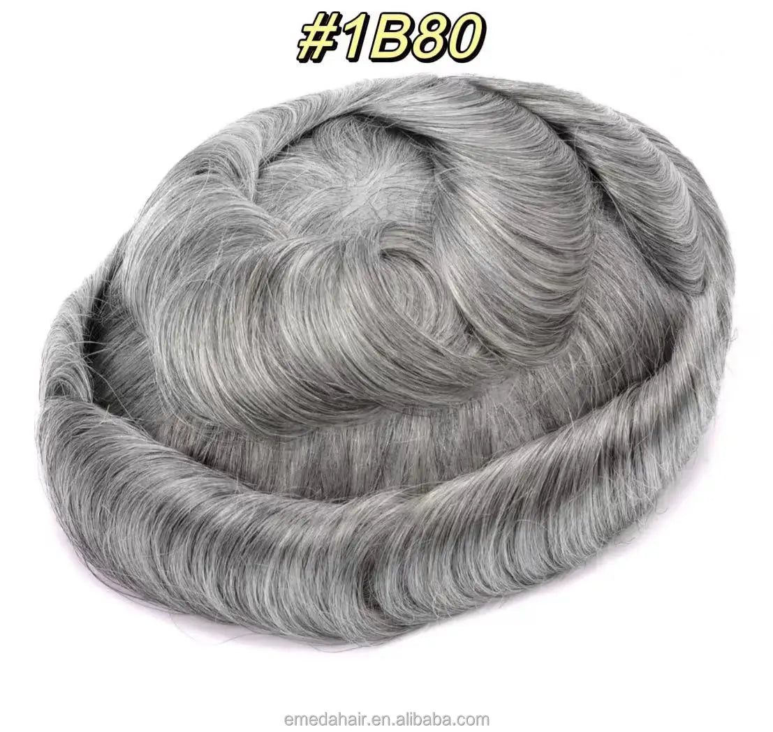 Wholesale Bleached Knot Swiss Full Lace Hair Replacement System Men's Toupee Indian Remy Human Hair Piece for Men Toupees