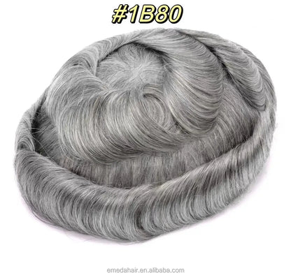 Wholesale Bleached Knot Swiss Full Lace Hair Replacement System Men's Toupee Indian Remy Human Hair Piece for Men Toupees