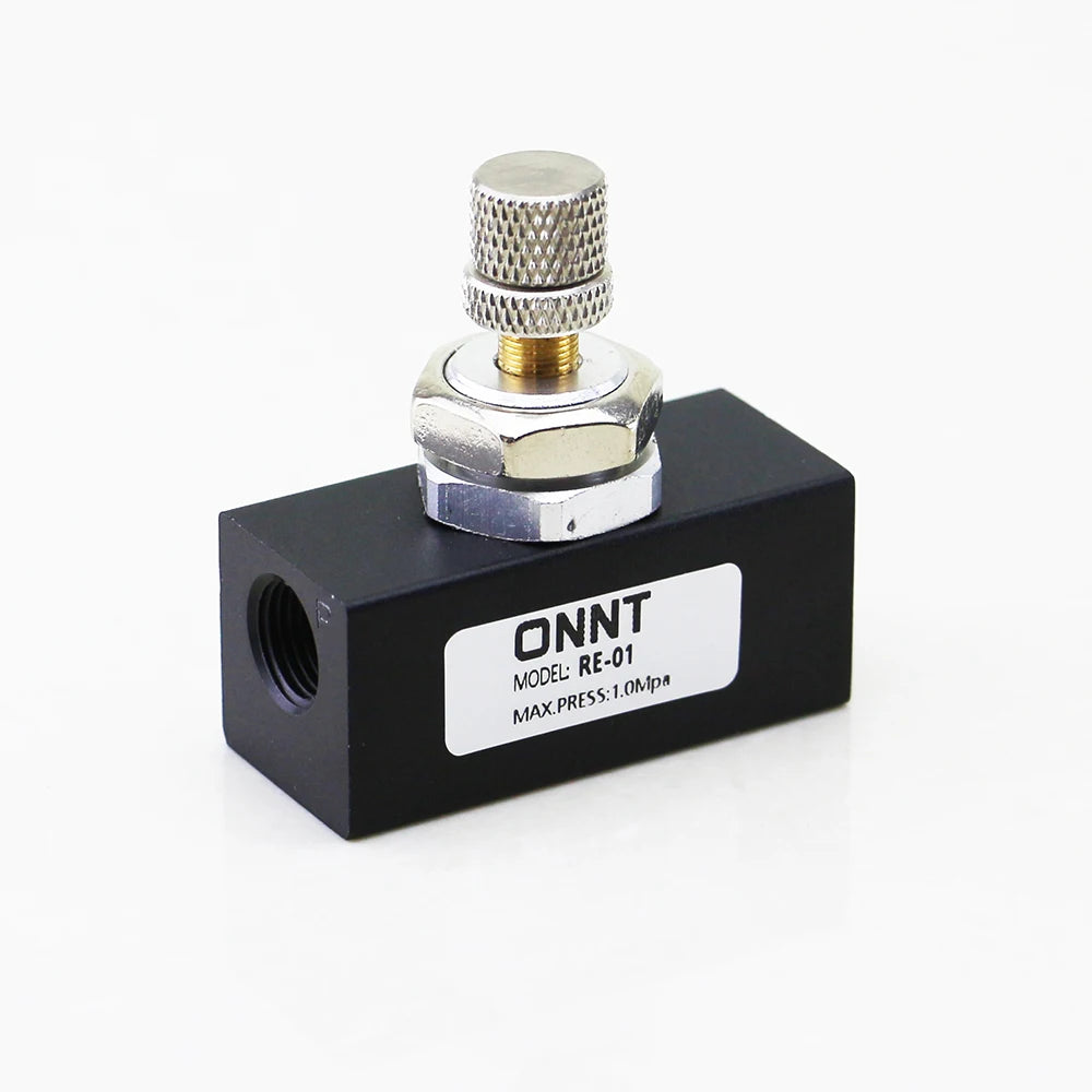 RE-01RE-02 RE-03 RE-04 G1/8 G1/4 G3/8 G1/2 Adjustable Pneumatic Solenoid Air Throttle Flow Control Valve One Way