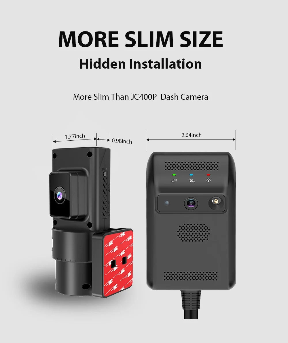 Jimilot JC181 Mini Dual Dash Cam 4G DVR WiFi USB 1080P GPS Event Video G-Sensor Fuel Cutoff Rotatable Car Camera 64GB ADAS