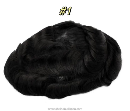 Wholesale Bleached Knot Swiss Full Lace Hair Replacement System Men's Toupee Indian Remy Human Hair Piece for Men Toupees