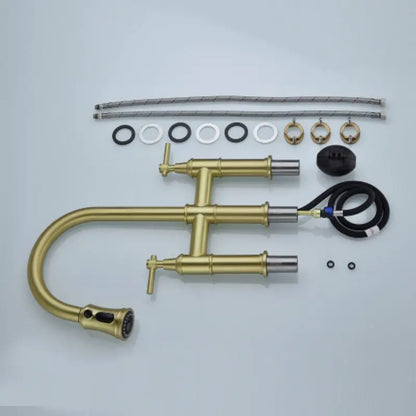 Free Drop Shipping American Bridge Kitchen Tap Ready Stock Cheap Pull-Down Faucet Brass Sink Tap With Sprayhead