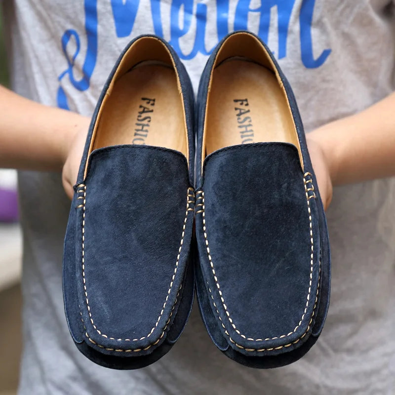 Suede Leather Man Loafers Luxury 2021 Casual Shoes For Men Boat Shoes Handmade Men Slipon Driving Shoes Male Moccasins Zapatos99