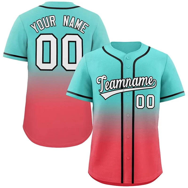 Men's Personalized Breathable Stylish Gradient Baseball Jerseys Custom Professional Game Baseball Jerseys Basketball Jerseys