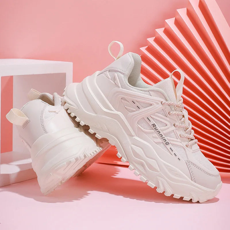 Women's & Men's 2026 Lighted Summer Platform Flat White Pink Casual Trainers Chunky Sport Sneakers Running Walking Shoes