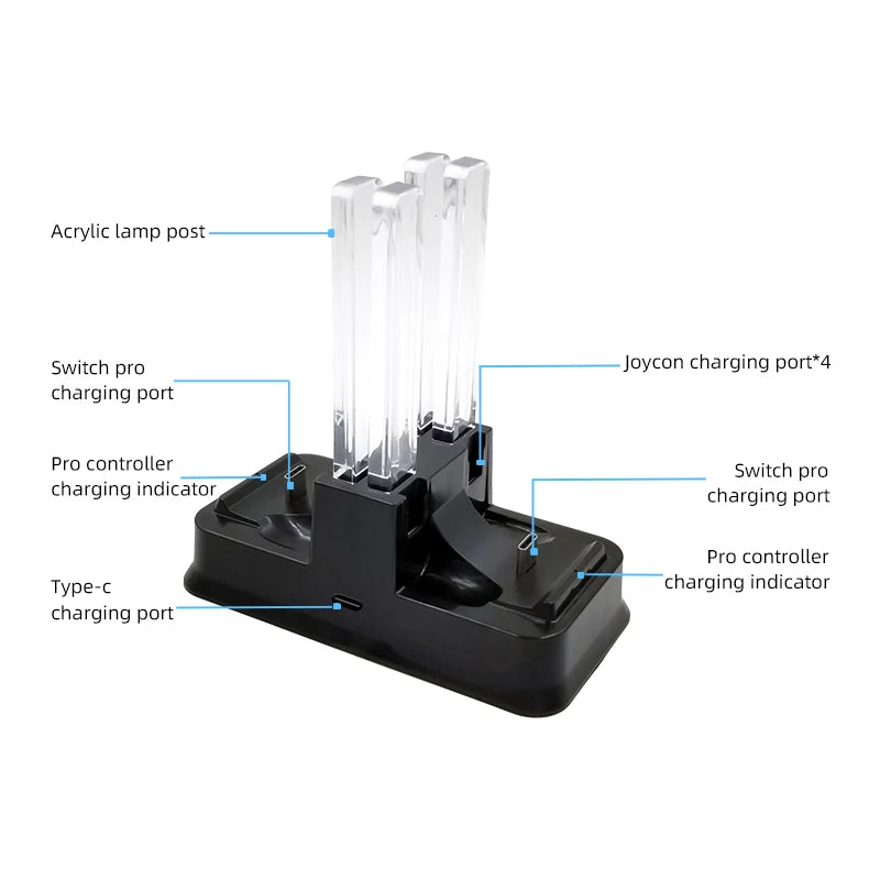 Switch Console Charging Stand Charger Station for Joycon Switch