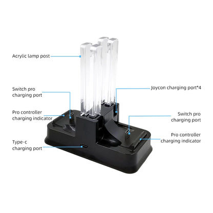 Switch Console Charging Stand Charger Station for Joycon Switch