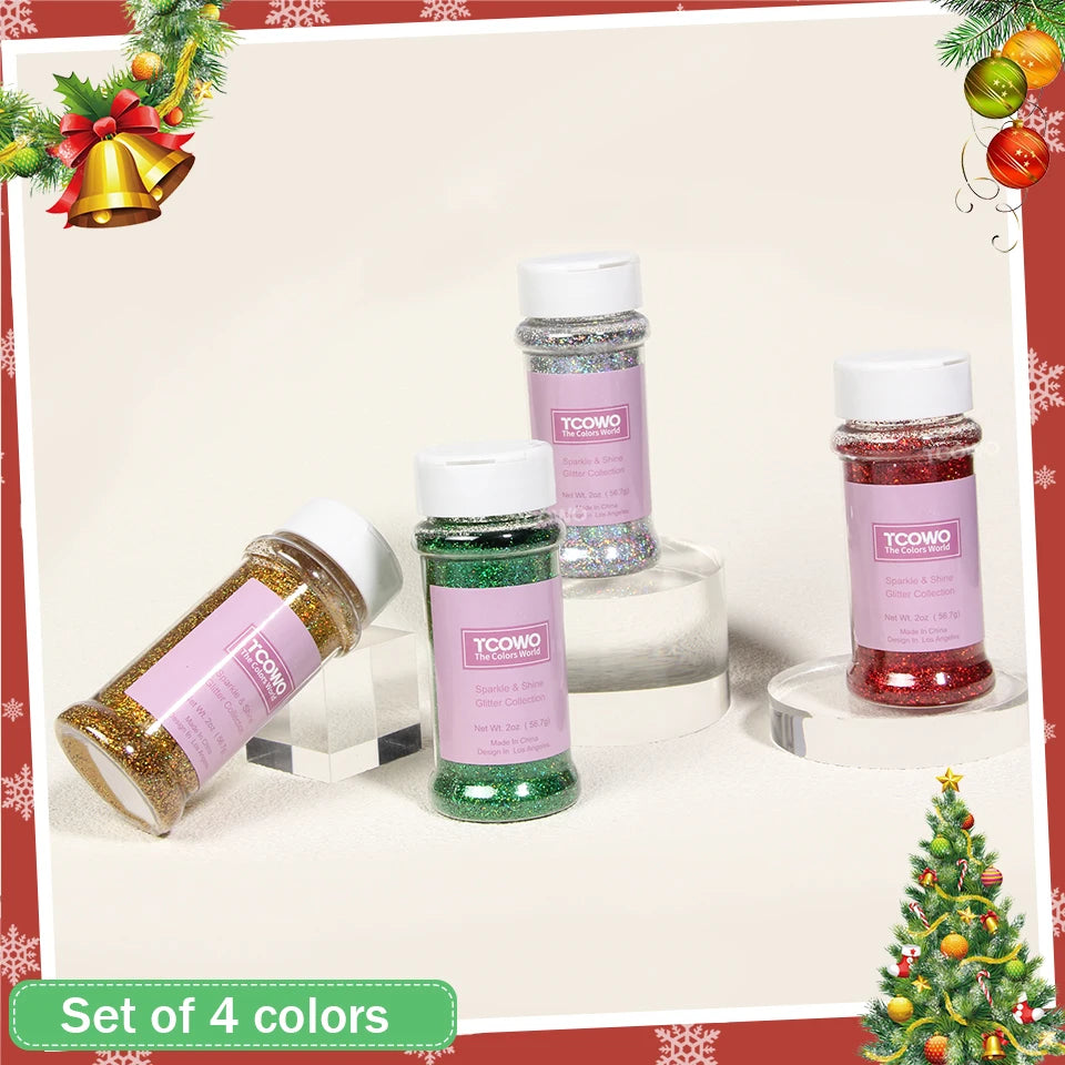Local Stock 2OZ Shaker Packing Hexagon Shape Mix Chunky Glitter for Tumbler Nail Resin Christmas Decoration