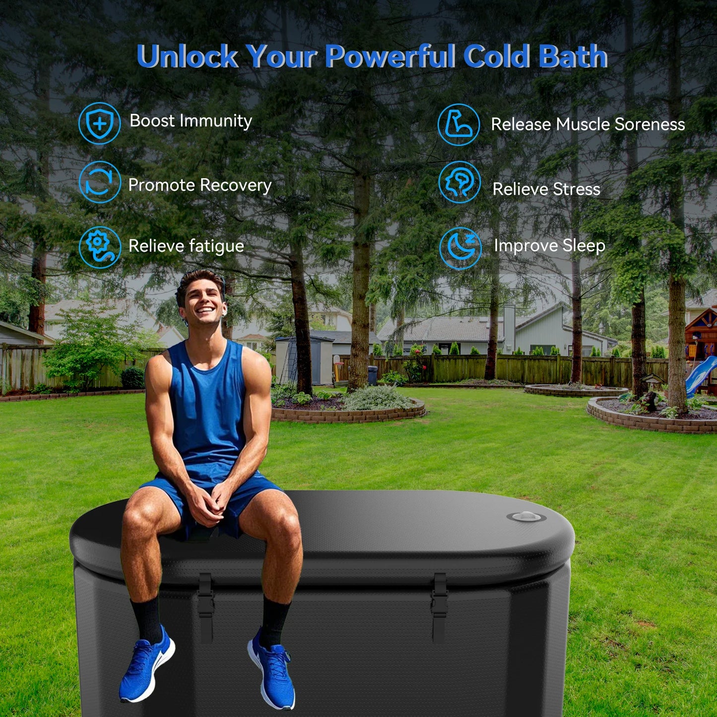 High-Efficiency Small Cold Plunge Tubs Recovery Barrel Recovery Bath Inflatable Baths Ice Bath Pod Ice Bathtub