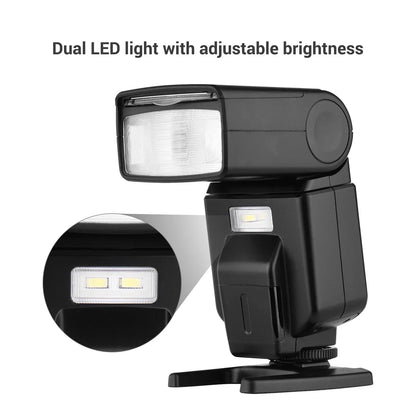 Andoer Universal Flash Speedlite GN40 Adjustable LED Fill Light On-camera Flash for Canon Nikon Olympus Pentax DSLR Cameras