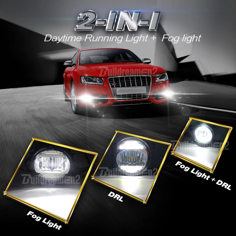 2IN1 Car Canbus LED Fog Light Accessories with Daytime Running Lamp DRL H11 For Citroen Jumper Jumpy 290 295 2015-2024