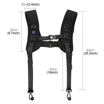 Factory Sell PULUZ Quick Release Double Shoulder Harness Soft Pad Decompression Foam Strap Belt for DSLR Digital Cameras