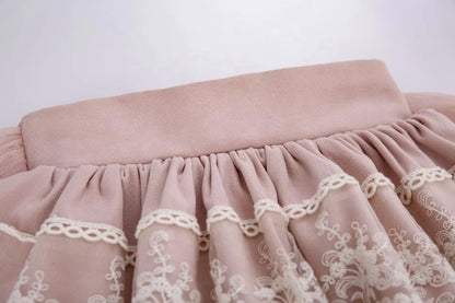 OEM  Pettigirl Valentines Outfits in Children Casual Lace Vintage Dresses with Headband Wholesale Boutique Clothing 1BAG=1PCS