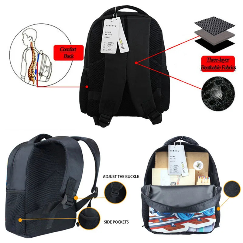 Truck/Ambulance/Car/Tractor Backpack Children's 12 Inch Kindergarten School Bag Cartoon Printing Excavator Backpack