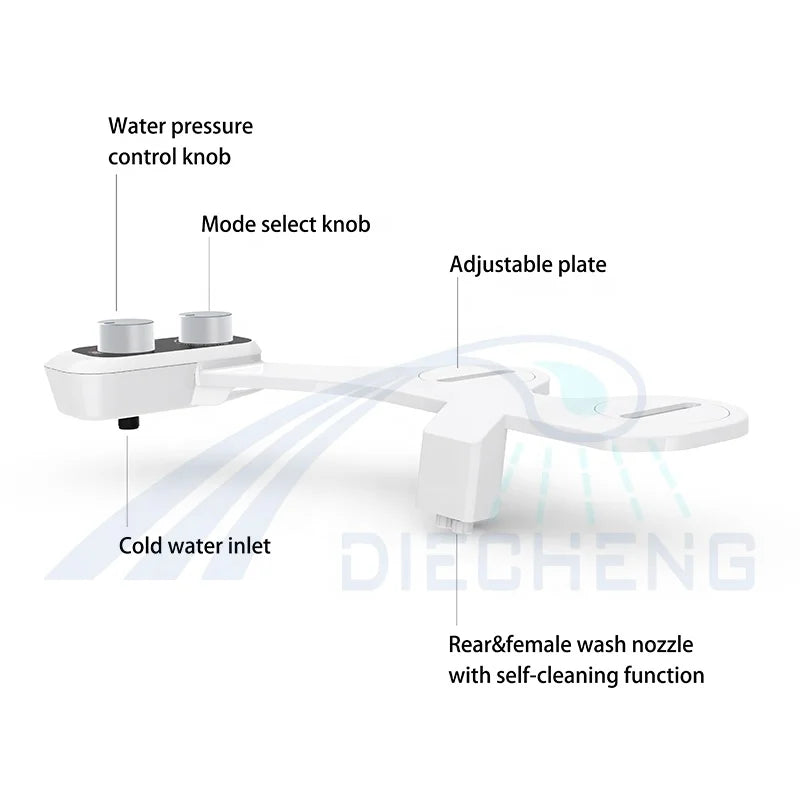 DIECHENG Modern ABS Hotel Use Wall-Mounted Combination Toilet Hand Bidet with Vertical Jet Spray