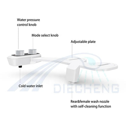 DIECHENG Modern ABS Hotel Use Wall-Mounted Combination Toilet Hand Bidet with Vertical Jet Spray