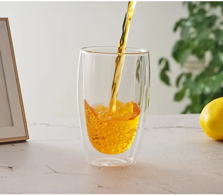 Double Wall Glass Cup Heat Insulation Transparent Handmade Tea Drink Cups MINI Whisky glasses Espresso Coffee Mug