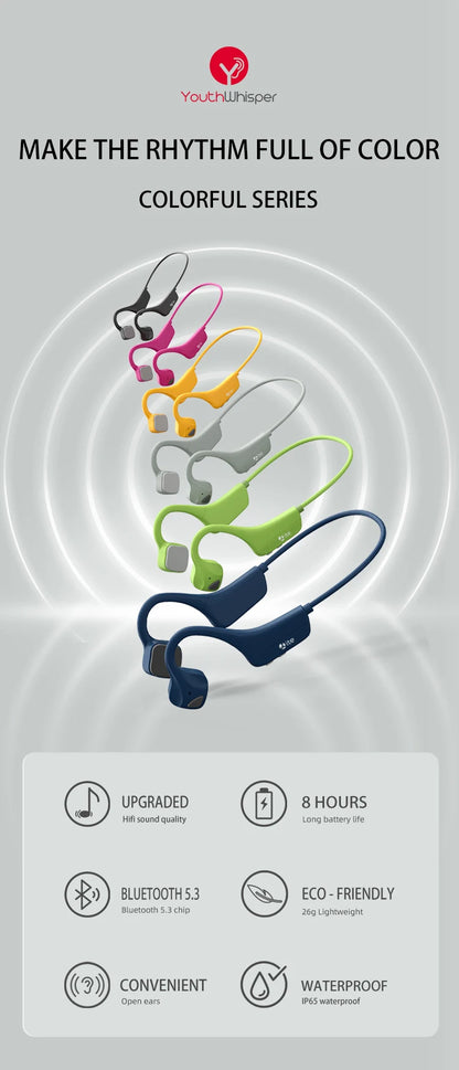 Customized Blue IPX4 V5.0 PC 8 Hour Wireless Ear Clip AI Earphones  Headphones Headset for Waterproof  Special