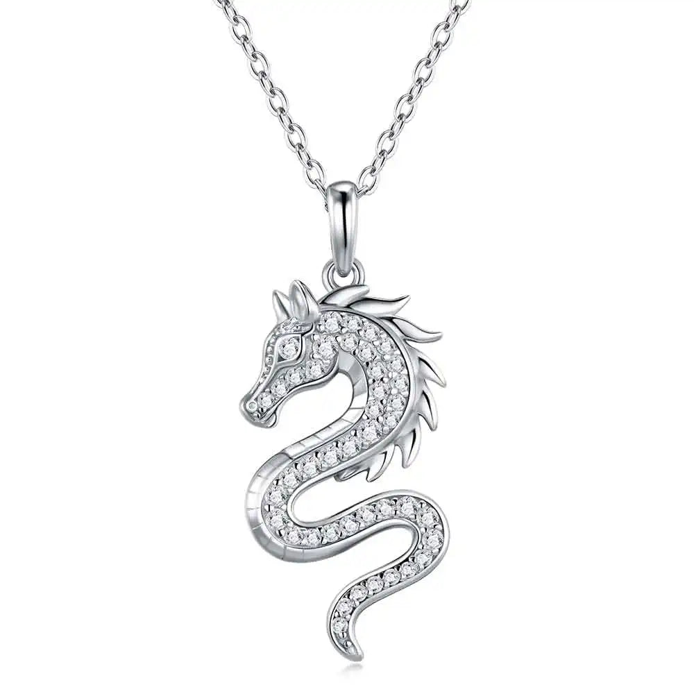 Custom Year of the Horse VVS Moissanite Pendant Necklace 925 Silver Platinum Plated Luxury Fine Jewelry Necklace for Women