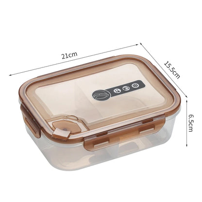 School Office Reusable Microwaveable Meal Prep Food Storage Container BPA-free PP 3 Compartment Simple Plastic Bento Lunch Box