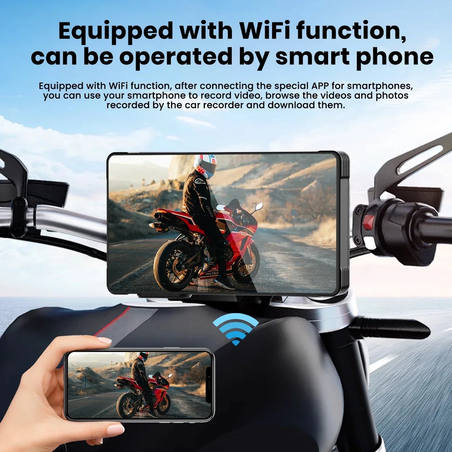 Motorcycle Gps with Carplay Screen BT 5 Inch Waterproof With Android Auto Portable Moto Navigator Carplay Motorcycle System Gps