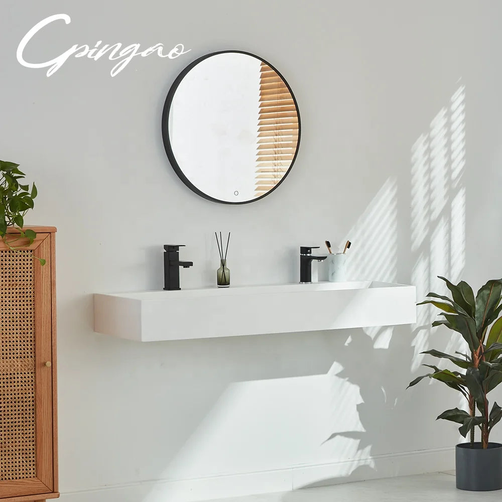 Cpingao New Design High Quality White Solid Surface Hand Wall Hung Wash Basin for Home Hotel